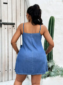 Vestido Jeans Transpassado Plus Size Lauren