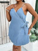 Vestido Jeans Transpassado Plus Size Lauren