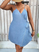 Vestido Jeans Transpassado Plus Size Lauren