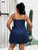 Vestido Jeans Transpassado Plus Size Lauren