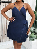 Vestido Jeans Transpassado Plus Size Lauren