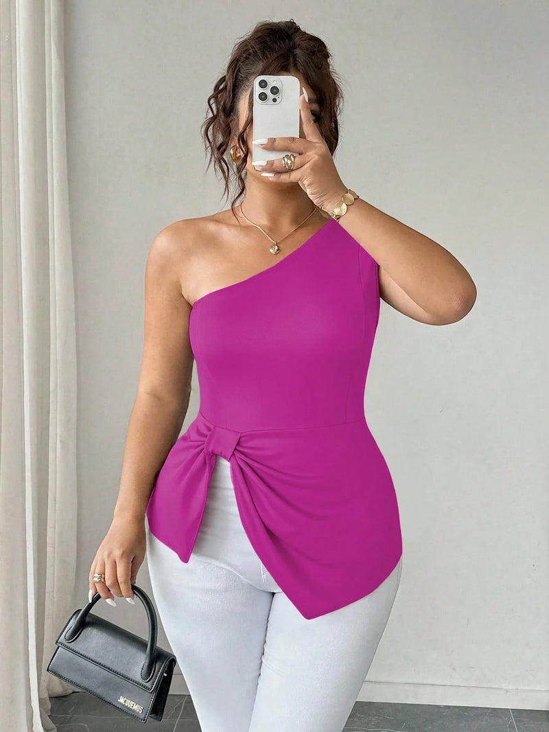 Blusa Um Ombro Plus Size Harper