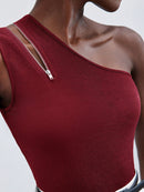 Blusa Manga Única Detalhe Em Zíper