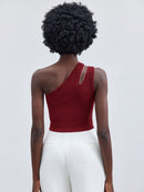 Blusa Manga Única Detalhe Em Zíper