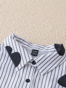 Camisa Listrada Com Flores