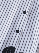 Camisa Listrada Com Flores