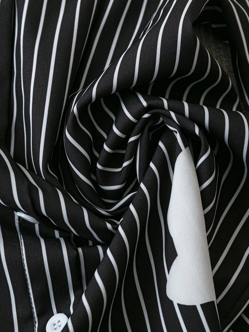 Camisa Listrada Com Flores