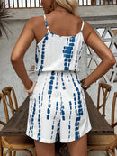 Macaquinho Azul e Branco Casual