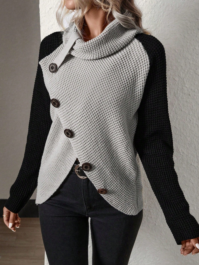 Suéter Cruzado Botões & Estilo