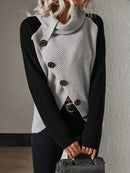 Suéter Cruzado Botões & Estilo