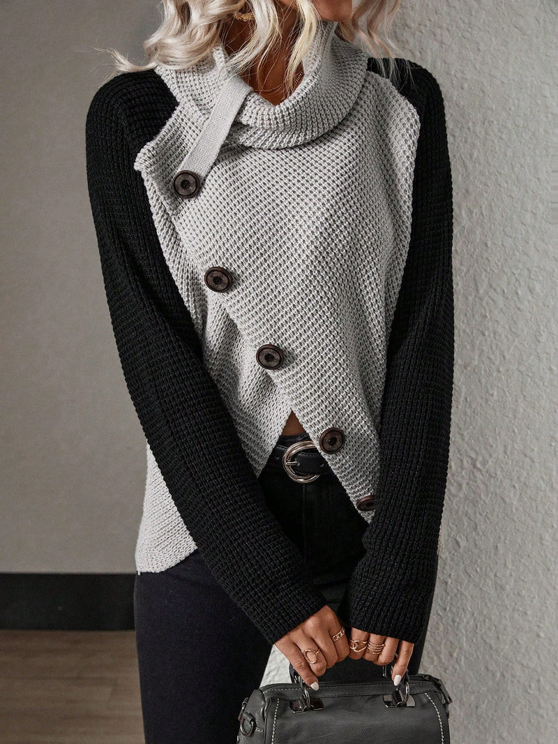 Suéter Cruzado Botões & Estilo