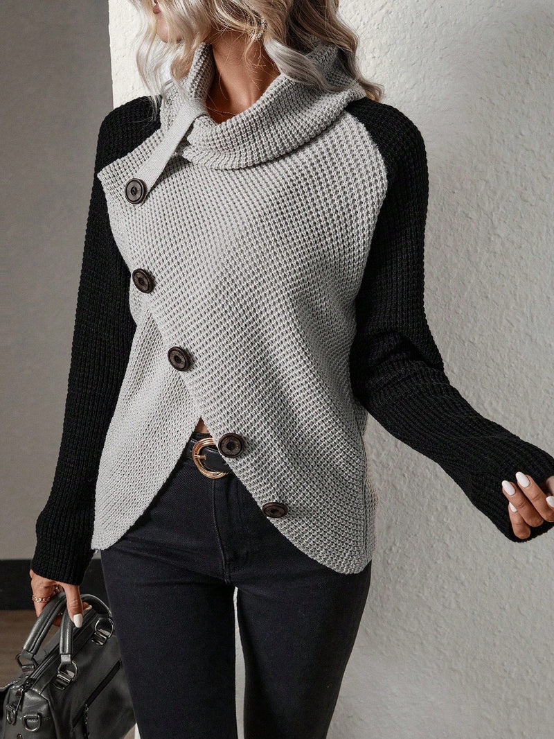 Suéter Cruzado Botões & Estilo