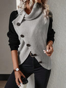 Suéter Cruzado Botões & Estilo