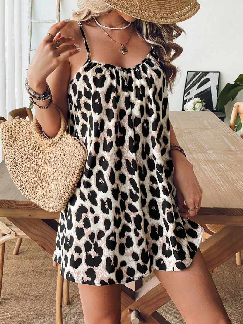 Macaquinho Animal Print Casual