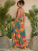Vestido Paraíso Tropical Fenda Dupla
