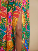 Vestido Paraíso Tropical Fenda Dupla