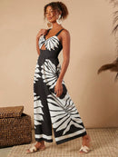 Macacão Bicolor Trançado Elegante