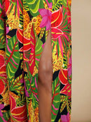 Vestido Paraíso Tropical Fenda Dupla