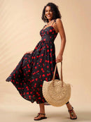 Vestido Vento De Cerejas Longo