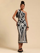 Vestido Oasis Preto e Branco