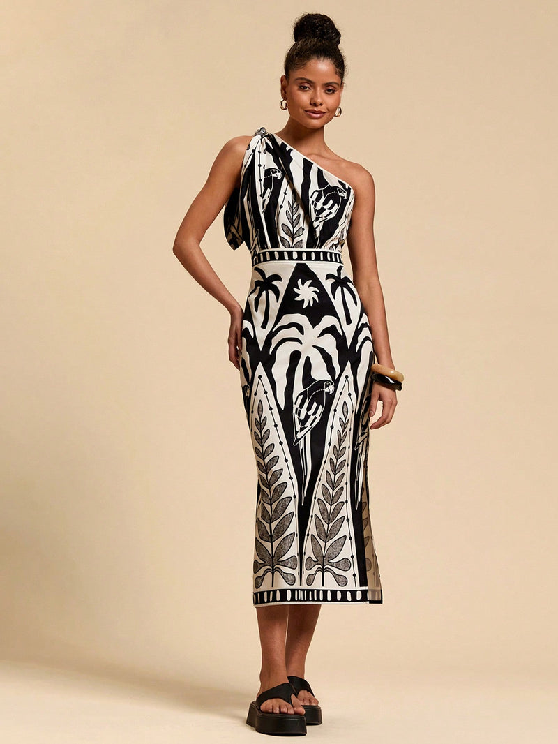 Vestido Oasis Preto e Branco